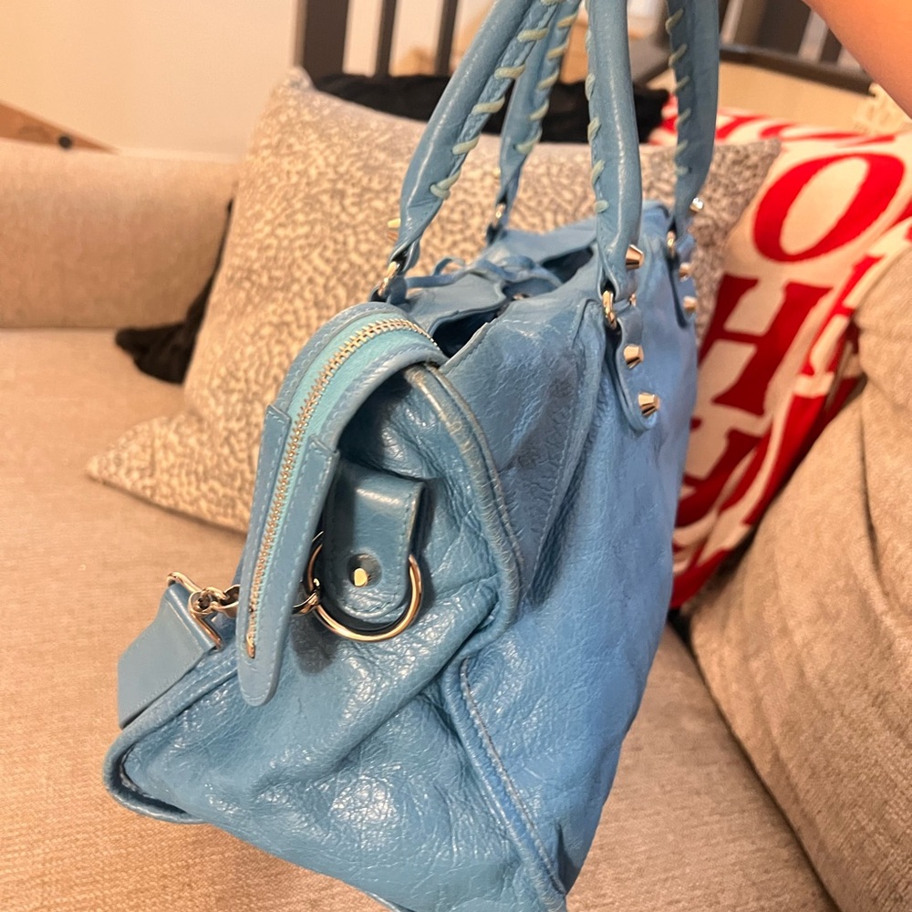 Balenciaga Part Time Le City Blue Leather Bag - Picture 4 of 12